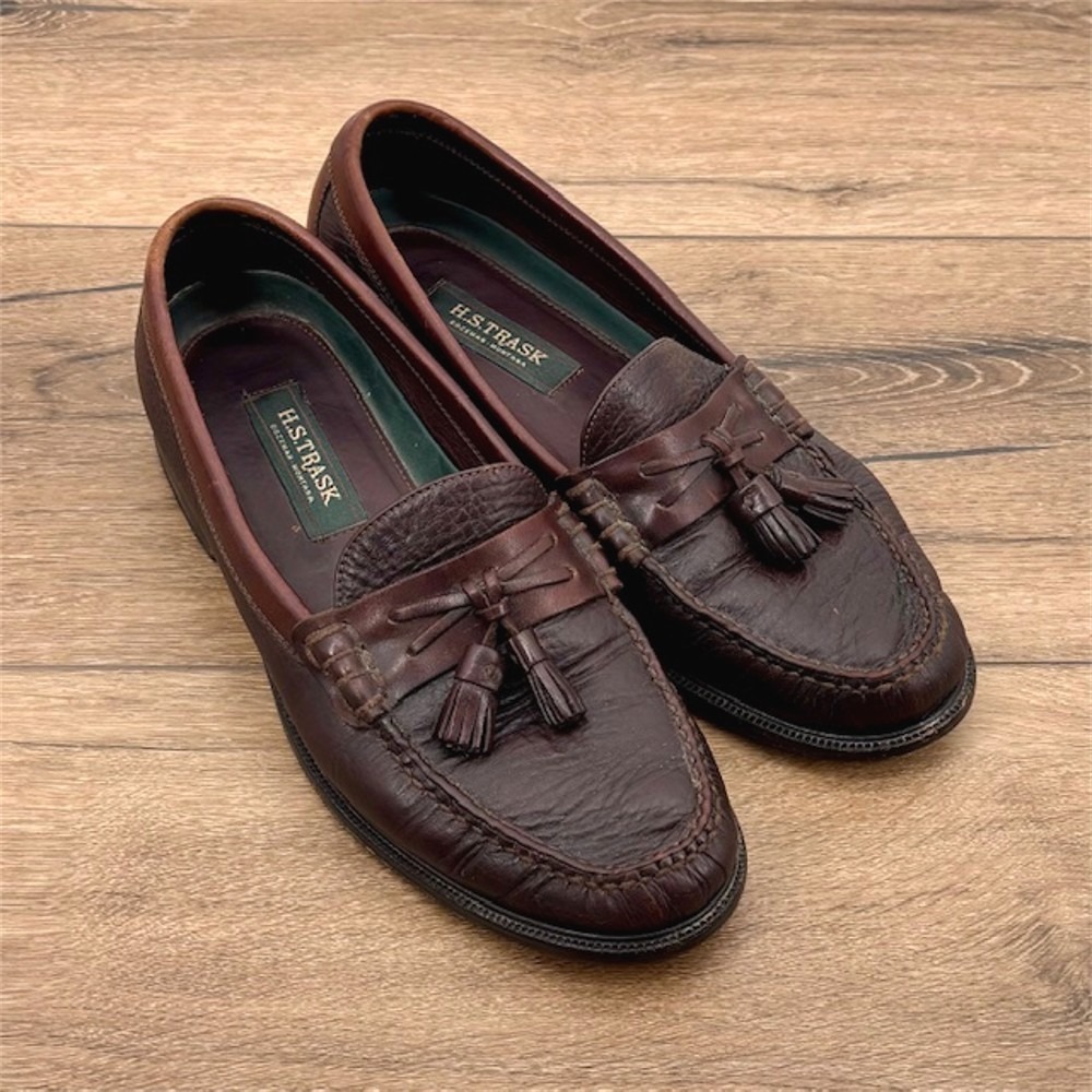 H.S. Trask Tassel Loafers Men's Size 11.5 M Brown Leather Slip‎ On Dress Shoes